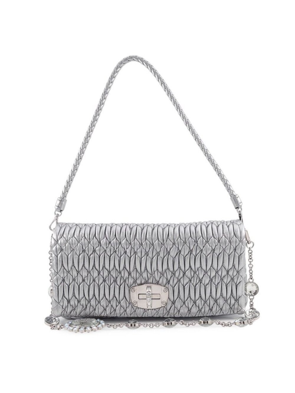 Miu Miu Shoulder Bag Nappa Crystal Matelasse Clutch